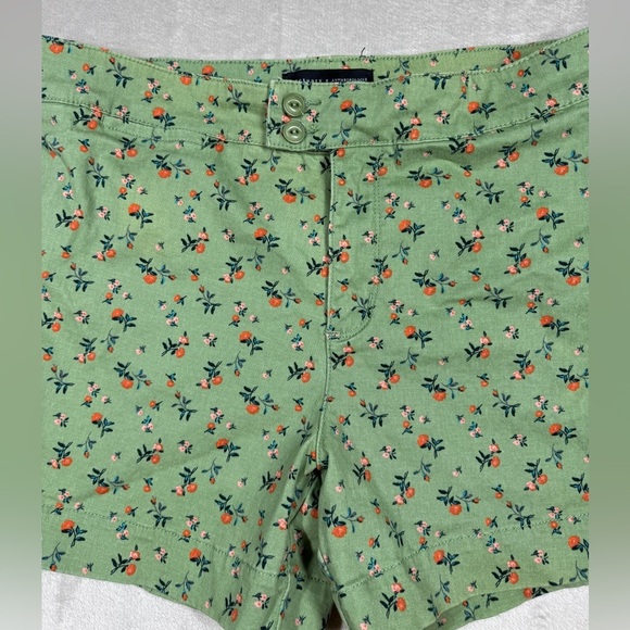 Anthropologie X Sanctuary Green Pink Red Floral Rose Cotton Blend Shorts 32 - Picture 4 of 16
